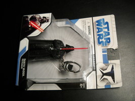 Star Wars Key Chain Darth Vader Red Light Saber 2008 Basic Fun Sealed on Card - £7.05 GBP