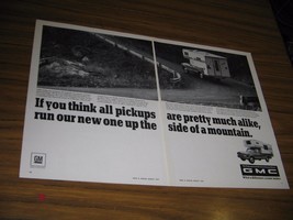 1967 Print Ad GMC Pickup Truck with Camper Top Mountain Road - $13.03