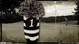 Driver #1 Vintage Retro Pom Pom Head Cover Knit Sock Black White Golf He... - $17.59