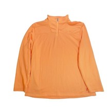 IZOD Mens Orange 1/4 Zip Pullover Long Sleeve Sweatshirt Material -Size Large - £13.10 GBP