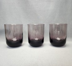 Amethyst Plum Purple Rocks Old Fashioned Glass Lowball Whiskey Glasses Set of 3 - £15.50 GBP