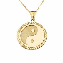 Solid 14k Gold Yin Yang Tai Chi Taoist Pendant Necklace - Yellow, Rose, or White - £280.56 GBP+