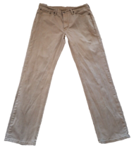 Levis 514 Jeans Mens Size 36x32.5 Beige Medium Wash Denim Straight Fit Stretch - £18.56 GBP