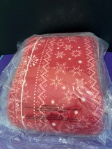 New Victoria Secret Pink Red White Sherpa Plush Fleece Blanket - $33.35