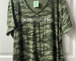 NWTs Calvin Klein Jeans Crew Neck T Shirt Womens plus Size 2x  Camo Spel... - $22.72