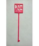 Aba Baba Swizzle Stick Stirrer AFB? Military? Red plastic - £7.49 GBP