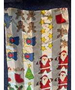 Christmas Scarf Multicolor Trees  Holidays Silk Feel Stars Bells 64”x 13” - $258.26 MXN