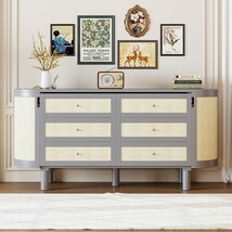 Gray Queen Murphy Bed: Storage &amp; Woven Design - $847.99