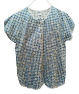 Carole vintage New no tag S Small pajamas shorts button top blue check f... - $24.74