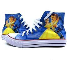 Beauty And The Beast Fan Art Custom Converse All Star, Custom Sneakers, Hi Tops, - £79.92 GBP+