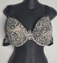 Cacique Bra Womens 42DDD Black Floral Design Underwire - £17.54 GBP