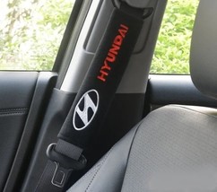 Hyundai Embroidered Logo Car Seat Belt Cover Seatbelt Shoulder Pad 2 pcs - £10.23 GBP