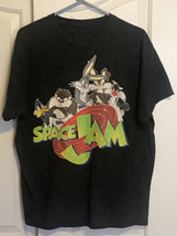 Space Jam Tune Squad Black Speckled T Shirt Men’s Large Bug Daffy Movie - £7.72 GBP