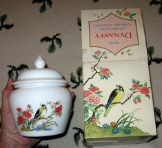 Avon Dynasty Candle Holder With Goldfinch Or Warbler - New In Box 1970's Vintage - $19.75