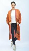 Patchwork Silk Sari Kimono Women Handmade Guru Bright 52436 - £77.86 GBP