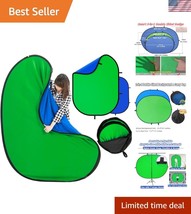 Wrinkle-Free Portable Green Screen Background 39.4&quot; x 59.1&quot; for Video Calls - $980.80 MXN