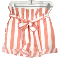 Luca + Grae Paperbag Shorts Womens Size Small Mauve White Striped  Lined - £13.54 GBP