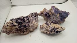 Unique Dark Purple Fluorite - ( 3 ) Included - Blanchard Mine New Mexico - $25.73