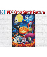 Nightmare Before Christmas Cross Stitch Pattern / Halloween Jack And Sal... - $6.88 CAD