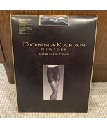 NOS Donna Karan Sheer Satin Toner Pantyhose Midnight Navy Small Style OOA16 - $14.67