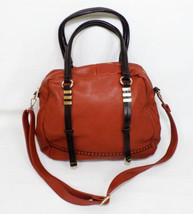 Super Cute Faux Brown &amp; Black Leather Miztique Handbag Handles &amp; Shoulder Strap - £11.59 GBP