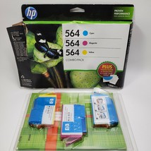 Genuine HP 564 Combo-Pack Cyan Magenta Yellow B3B33FN Exp: 09/2015 + Photo Paper - £8.67 GBP
