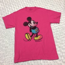 Authentic Walt Disney World 100% Cotton Hot Pink Womens Tshirt w Mickey Mouse - £11.02 GBP