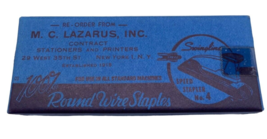 M.C. Lazarus Swingline Staples Vintage Box &amp; Contents Speed Stapler No. 4 - £29.16 GBP