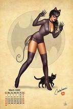 Nathan Szerdy SIGNED Batman DC Comics Art Print ~ Catwoman Calendar Girl - $25.73