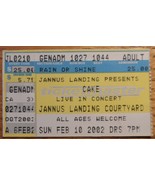 Cake Live In Concert Rare 2002 Ticket Stub Jannus Landing Courtyard Coll... - $9.23 CAD