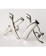 Tiffany &amp; Co. Sterling Silver Paloma Picasso Large X Kiss Earrings Omega... - €471,02 EUR