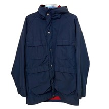 L.L. Bean Vintage Navy Blue Parka Wool Lined Mens Size Medium Winter Coat Jacket - £38.31 GBP