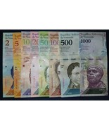 VENEZUELA BANKNOTE UNCIRCULATED  SET (2 to 1.000 Bs) - 8 Notes - £3.50 GBP