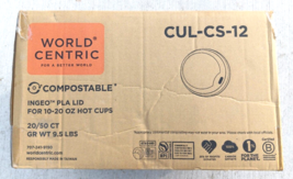 World Centric CUL-CS-12 10-20 oz Hot Cup Lid, White 1000 ct - $15.00