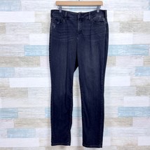 NYDJ Alina Legging Skinny Jeans Faded Black Distressed High Rise Womens 12 34x31 - £30.92 GBP