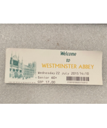 1 Adult Westminster Abbey Ticket Stub 2015 UK *Pre-Owned/Nice* BT3 - $12.99