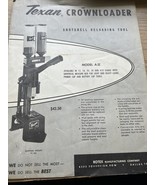 TEXAN CROWNLOADER SHOTSHELL RELOADING TOOL INSTRUCTIONAL MANUAL - $21.67 CAD