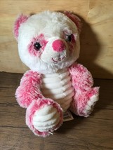 Panda Bear Kelly Toy Plush 7&quot; Heart Pink Ribbed Corduroy - £5.78 GBP