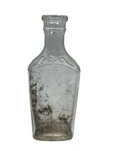 Vtg Lyric 3 Clear Embossed Glass Cork Top Antique Medicine Bottle Approx... - £9.41 GBP