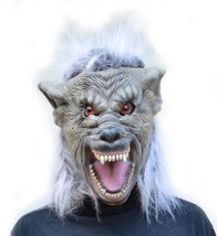 Halloween Werewolf Mask Costume Party Cosplay Latex Mask - Black Gray Wolf - £15.65 GBP