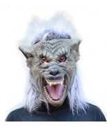 Halloween Werewolf Mask Costume Party Cosplay Latex Mask - Black Gray Wolf - $27.42 CAD