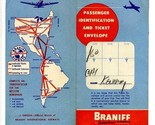  Braniff Passenger Identification &amp; Ticket Envelope 1950s - $29.67