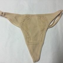 By Pink Womens Beige Thong Lace Inlay MEDIUM Double Straps - $5.50
