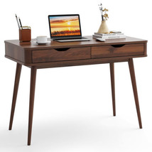 43.5 Inch Computer Desk with 2 Drawers for Small Spaces-Walnut - Color: ... - $5,448.46 MXN