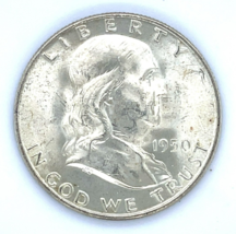1950-D Franklin Half Dollar Choice Uncirculated FBL Excellent Eye Appeal - $911.38 MXN