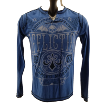 Affliction Reversible Long Sleeve T-Shirt Men’s Size Small Y2K Blue Eagle - $29.89