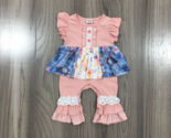 NEW Boutique Baby Girls Skirted Floral Ruffle Romper Jumpsuit 18-24 Months - £10.27 GBP