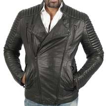 Boston Harbour Daim Perfecto Biker Style Black Real Leather Jacket for Men - £105.12 GBP