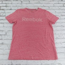 Reebok T Shirt Mens Medium Red Heathered Logo Short Sleeve Crew Neck Tee - $15.99