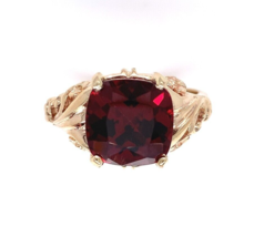 10k Yellow Gold 1.68ct Deep Red Genuine Natural Garnet Ring Size 6.25 (#J6386) - £534.55 GBP